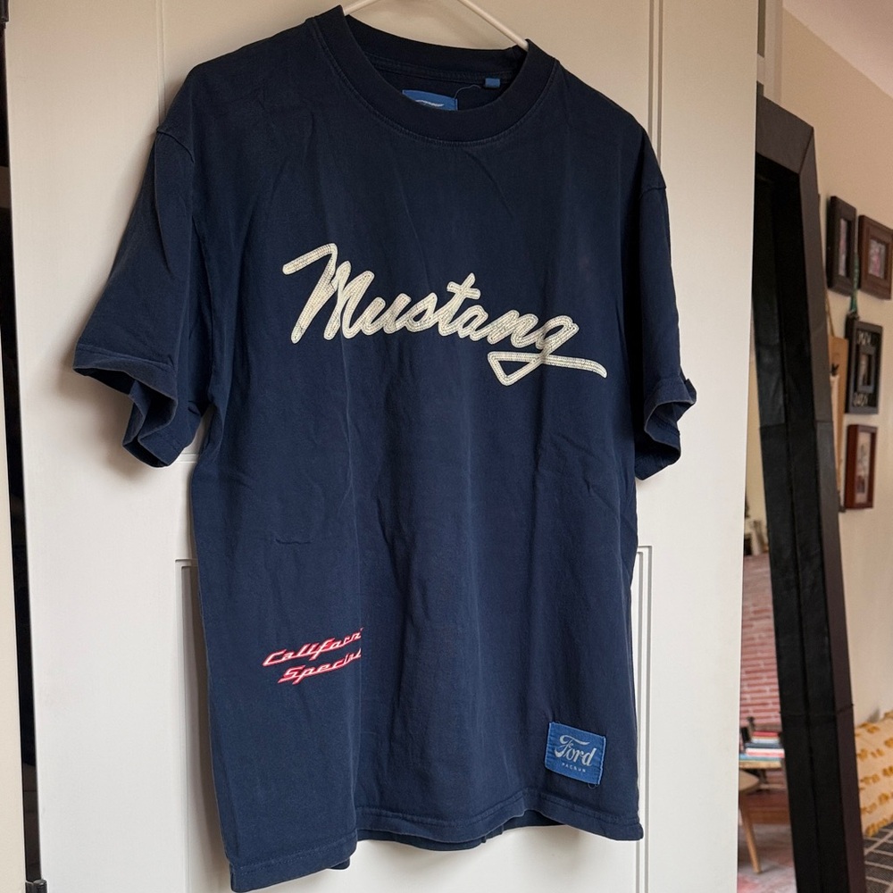 Ford Mustang Dark Blue Tee with White and Red Accents